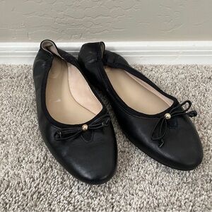 Cole Haan Black Leather Flats with Bow Size 9B